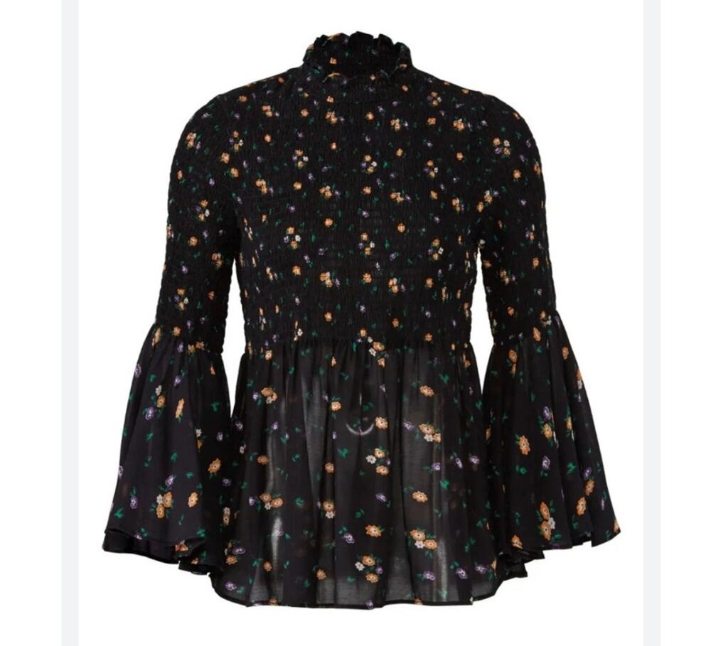 ByTiMo BOHEMIAN SMOCKING BLOUSE, SIZE M